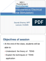 TENS (Transcutaneous Electrical Nerve Stimulation) : Electrotherapy