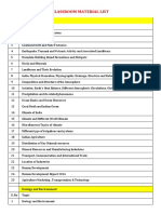 Classroom Material List: Geography S.N. Topic