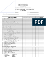 Evaluation Checklist For Teachers