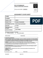 Assignment Cover Sheet: Faculty of Engineering & Industrial Sciences