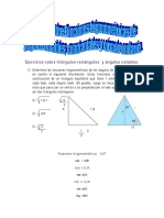 Unidad II Ejercicios Sobre Triángulos Rectángulos y Funciones Trigonométricas