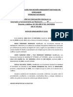 Acta de Conciliación Por Decisión Debidamente Motivada Del Conciliador