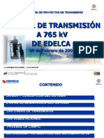 Sistema de Transmision A 765KV Febrero 2009 EDELCA