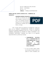 Absuelve Demanda Ejecutiva Contradiciendo Por Ser Rellenado Contrario A Los Acuerdos.