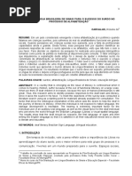 Artigo - o Uso Da Língua Brasileira de Sinais para o Sucesso Do Surdo No Processo de Alfabetização