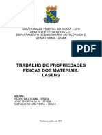 Trabalho de Propriedades Físicas - Lasers PDF