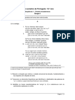 Teste Formativo Português Com Correção 10 Ano