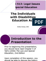 EDS 513: Legal Issues in Special Education: The Individuals With Disabilities Education Act