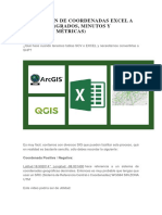 Conversión de Coordenadas Excel A Shapefile