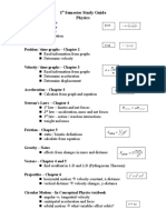 Physics - 1st Semester Study Guide