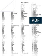 Irregular Verbs Table