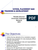 Orientation, Placement Dan Training & Development