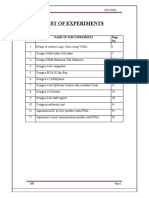 List of Experiments: DDVHDL