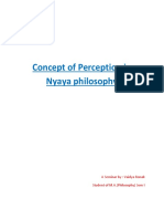 Concept of Perception in Nyaya Philosophy: A Seminar By: Vaidya Ronak Student of M.A. (Philosophy) Sem I