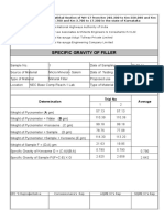 Specific Gravity of Filler: Determination Trial No Average