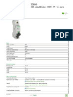 Product Datasheet: C60 - Circuit Breaker - C60H - 1P - 1A - Curve