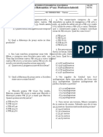 Trabalho Recuperação 6 Ano