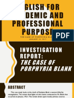 The Case of Porphyria Blank