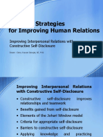 Improving Interpersonal Relations With Constructive Self-Disclosure HR