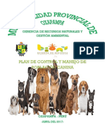 Plan de Control y Manejo de Población Canina