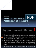 LET Review Assessment of Learning Test Items