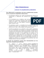 Pautas para Reconocer El Complemento Predicativo y El Atributo