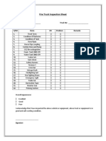 Fire Truck Inspection Sheet