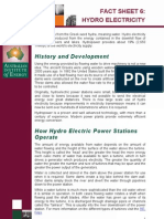 Fact Sheet 6: Hydro Electricity: History and Development