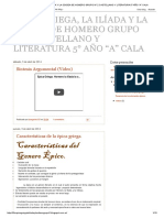 Épica Griega, La Ilíada y La Odisea de Homero Grupo #2 Castellano y Literatura 5° Año "A" Cala