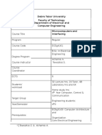 Debre Tabor University Faculty of Technology Department of Electrical and Computer Engineering Microcomputers and Interfacing