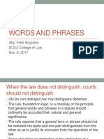 Words and Phrases: Atty. Fidel Nograles DLSU College of Law Nov. 6, 2017