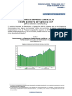 Indicadores de Empresas Comerciales. Cifras Durante Octubre de 2017 (Cifras Desestacionalizadas)