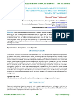 A Comparative Analysis of Income and Expenditure Pattern of Working and Non-Working Women in Tamilnadu