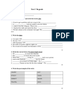 Test 2 7th Grade: 1. Read The Sentences and Write The Words Jobs