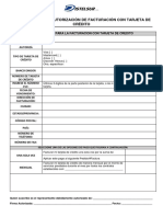 Formulario para Autorización de Facturación Con Tarjeta de Crédito