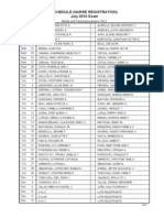 REVISED Initial Registration Schedule of Nurses - July 2010 (Manila and Pampanga Passers Only)