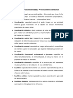 Glosario de Psicomotricidad y Procesamiento Sensorial