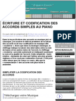 Codification Des Accords Simples Au Piano