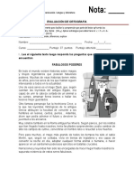 Prueba de Ortografia Quinto A Octavo Año