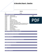 Schedule Narrative Report - Baseline