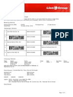 Lion Air Eticket Itinerary / Receipt