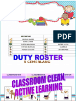 Jadual Tugasan Bilik Darjah - 5 CEMERLANG.