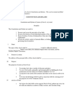 The Following Is A Sample of A Church Constitution and Bylaws. This Can Be Revised and Fitted To Any Local Church's Need/situation.