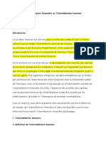 L'Intermediation Financiere Et L'intermédiation Bancaire