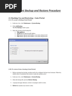 Checkpoint Backup and Restore Procedure