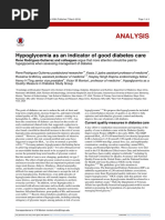 Analysis: Hypoglycemia As An Indicator of Good Diabetes Care