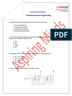 Instrumentation Engineering: Sample Questions