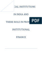 Financial Institutions in India and There Role in Providing Institutional Finance