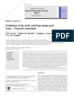 Production of The Lactic Acid From Mango Peel Waste - Factorial Experiment