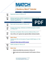 Main Residency Match Calendar